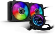 🌈 aorus rgb aio liquid cooler 280mm radiator, dual 140mm windforce pwm fans, full color lcd display, advanced rgb lighting and control, intel 115x/2066, amd am4, tr4 логотип