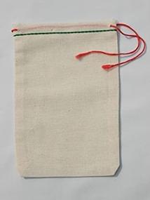 img 2 attached to 50-Pack Green Hem Red Drawstring Mill Cloth Bags - 3.75x5.75 Inch Cotton Muslin Bags (9x14cm)