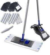 🧹 mastertop professional microfiber mop - sweeper dust mop for wet & dry floor cleaning with 4 washable pads, extendable handle - ideal for hardwood, tiles, laminate surfaces logo