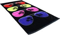 🏖️ fashionable colorful terry cotton beach towel, 30x60", soft and absorbent - quick-drying for pool, beach, and spa with sunglasses design logo