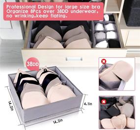 img 2 attached to 👗 Efficient and Versatile Jay-Chi Dresser Drawer Underwear Organizer - Large Washable Clothes Storage Box with Closet Divider for Bras, Socks, Ties and More - Set of 6, Gray