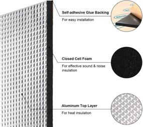 img 3 attached to 🔥 Абахаб 236 миллионов 32 квадратных футов коврик-заглушитель шума для автомобиля под капотом и пожарным экраном, теплоизоляционная подушка, автомобильный звукоизоляционный материал из алюминия, рулон 118"x39" - улучшенное SEO-приятное название продукта