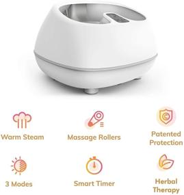 img 3 attached to 👣 Fast Heating Foot Spa Massager with Pedicure Rollers, 3 Heat Levels, 2 Timers, Soothing for Tired Feet, Safety Protection System, Water Saving - White