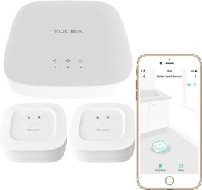 img 4 attached to YoLink Smart Leak Sensors 2-Pack - World's Longest Range Wireless Water Leak Sensor with Alexa and IFTTT Compatibility | App Alerts, Remote Monitoring, YoLink Hub Included