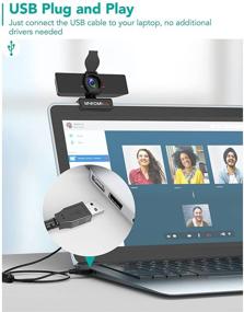 img 2 attached to 📷 High Definition Autofocus Webcam with Microphone, Privacy Cover, Tripod, and USB Plug & Play - Ideal for Online Calling/Conferences, Zoom, Skype, Facetime, YouTube - Compatible with Laptop/Desktop