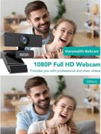 📷 high definition autofocus webcam with microphone, privacy cover, tripod, and usb plug & play - ideal for online calling/conferences, zoom, skype, facetime, youtube - compatible with laptop/desktop logo