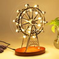🎡 modern 8w ferris wheel desk lamp: creative handmade led touch control table lamp for living room, bedroom, and christmas décor logo