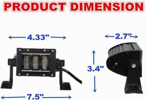 img 3 attached to 🚗 FSYF 4 Inch 24w LED Light Bar with High Low Beam, Spot Flood Combo, Ideal for SUV, ATV, Truck, and Boat (Upgrade: 7 Inch 24w)