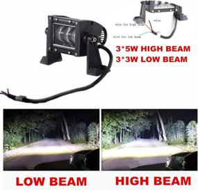 img 1 attached to 🚗 FSYF 4 Inch 24w LED Light Bar with High Low Beam, Spot Flood Combo, Ideal for SUV, ATV, Truck, and Boat (Upgrade: 7 Inch 24w)