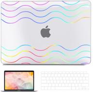 📱 g jgoo macbook air 13 inch case 2021 2020 2019 2018 release m1 a2337 a2179 a1932 with retina & touch id, laser pattern hard shell cover + keyboard cover + screen protector, wavy - improved seo logo