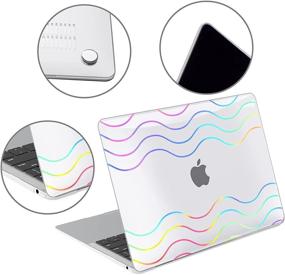 img 2 attached to 📱 G JGOO MacBook Air 13 inch Case 2021 2020 2019 2018 Release M1 A2337 A2179 A1932 with Retina & Touch ID, Laser Pattern Hard Shell Cover + Keyboard Cover + Screen Protector, Wavy - Improved SEO