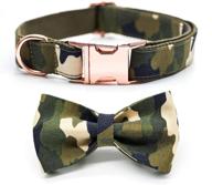 xl camo dog collars with bowtie and soft metal buckle - heavy-duty bow tie attachment for small/medium/large size dogs and cats logo