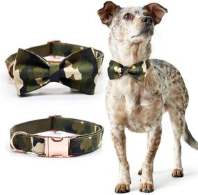 img 3 attached to XL Camo Dog Collars with Bowtie and Soft Metal Buckle - Heavy-Duty Bow Tie Attachment for Small/Medium/Large Size Dogs and Cats