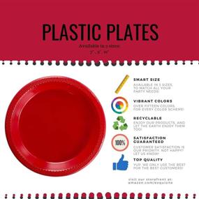 img 1 attached to 🍽️ 50 Count Exquisite Clear Plastic 7 Inch Disposable Dessert/Salad Plates - Solid Color