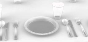 img 3 attached to 🍽️ 50 Count Exquisite Clear Plastic 7 Inch Disposable Dessert/Salad Plates - Solid Color