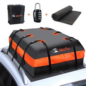 img 4 attached to MeeFar Car Roof Bag XBEEK: 20 Cubic Feet Waterproof Cargo Carrier for All Cars with/Without Rack - Includes Anti-Slip Mat, 10 Straps, 6 Door Hooks, Luggage Lock.