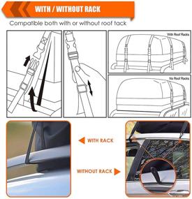 img 2 attached to MeeFar Car Roof Bag XBEEK: 20 Cubic Feet Waterproof Cargo Carrier for All Cars with/Without Rack - Includes Anti-Slip Mat, 10 Straps, 6 Door Hooks, Luggage Lock.