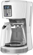 black+decker honeycomb collection 12-cup programmable coffeemaker cm1251w-1 - premium textured finish in white logo