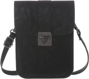 img 4 attached to MINICAT Crossbody из искусственной кожи черного и серого цвета