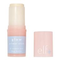 🌟 e.l.f. elf+ glow primer stick lightweight, hydrating, luminizing coconut shea butter infused, shimmer 0.53 oz – primes, preps, smooths, nourishes logo