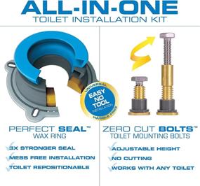 img 2 attached to NEXT BY DANCO All-in-One Toilet Installation Kit: Perfect Seal Wax Ring, Zero Cut Bolts, and Reliable Toilet Repair - Wax-Free Solution for Mounting Toilet Bolts (10879X) in Blue