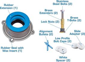 img 1 attached to NEXT BY DANCO All-in-One Toilet Installation Kit: Perfect Seal Wax Ring, Zero Cut Bolts, and Reliable Toilet Repair - Wax-Free Solution for Mounting Toilet Bolts (10879X) in Blue
