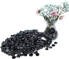 img 2 attached to 💎 5 LB Black Decorative Flat Glass Marbles: Perfect for Vases, Crafts, Table Scatter and More!