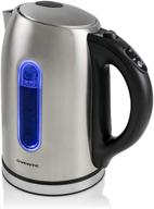 🔥 ovente electric stainless steel hot water kettle 1.7 liter - 5 temperature control, bpa-free & auto shut-off - silver ks88s логотип