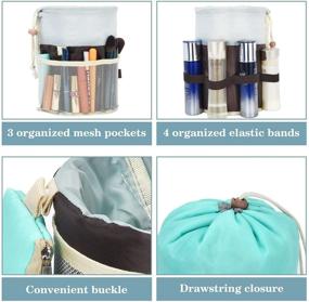 img 2 attached to 🧺 Toiletry Collapsible Drawstring Organizer for Cosmetic Use