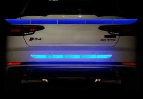 img 4 attached to 🔵 Reflective Trunk Fender Safety Markers - TRUE LINE Automotive Back Warning Molding Trim Sticker (Blue)
