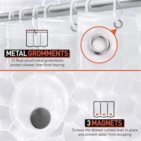 img 1 attached to Arcedo Water Repellent Shower Curtain Liner with Magnet - Plastic Stall Shower Curtain for Bathroom, Rust Resistant Grommet, Odorless Accessories - 72 x 72 Inch, Water Cube Design