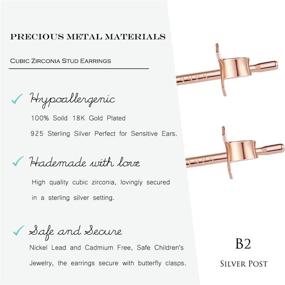 img 2 attached to 💎 Hypoallergenic Sterling Silver Dainty Heart Diamond Initial Stud Earrings for Girls with Enhanced SEO