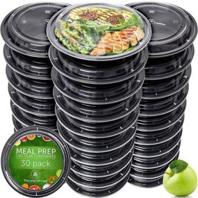 img 4 attached to Reusable Plastic Meal Prep Containers with Lids - Pack of 30 Disposable Food Storage Bowls - Lunch Containers by Prep Naturals