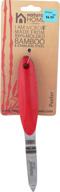 🍒 efficient molded bamboo & stainless steel peeler for home use, in vibrant cherry red logo