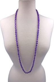 img 1 attached to MGR MY GEMS ROCK! 36 Inch Semi-Precious Stone Infinity Necklace with Matte Finnish Beads