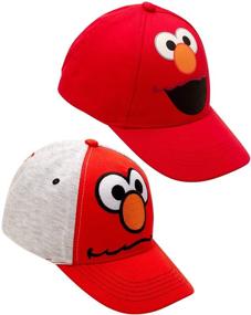 img 2 attached to 🧢 Sesame Street Boys Elmo 2-Pack Cotton Baseball Caps (Ages 2-4)