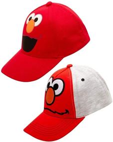 img 4 attached to 🧢 Sesame Street Boys Elmo 2-Pack Cotton Baseball Caps (Ages 2-4)