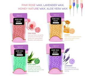 img 3 attached to 🌟 Painless Nopunzel Hard Wax Beans with Customizable Flavors for Easy At-Home Hair Removal - Full Body Brazilian, Bikini, Face, Legs, Eyebrows - 14 oz Waxing Beads Kit, Ideal for Men and Women