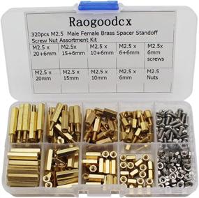 img 4 attached to 🔩 320Pcs M2.5 Male Female Brass Standoff Spacer Screw Nut Assortment Kit - 6mm 10mm 15mm 20mm Sizes