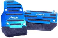 🚗 besportble 2pcs car brake accelerator gas pedals: professional anti-skid foot clutch treadle cover replacement - blue logo