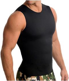 img 3 attached to 👕 Insta Slim Men's Compression Sleeveless Crew Neck Muscle Shirt - The Ultimate Slimming Body Shaper Undershirt