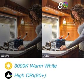 img 2 attached to ⛺ Прекрасные светодиодные светильники для салона Greenclick RV, потолочный светильник для RV 12V Dome Light 8 Pack - идеальное освещение для кухонного шкафа для внутреннего освещения RV-кемпера, трейлера-матроса (теплый белый свет 3000K) 🚐