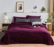 🔮 queen size flannel fleece blanket - lightweight all-season plush blanket, microfiber fluffy couch blanket (purple) logo