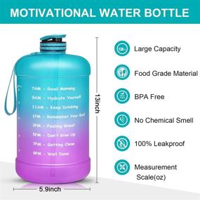 img 3 attached to Favofit Gallon Water Bottle with Straw, Premium Motivational Sports Water Bottle with Time Marker for Fitness, Gym, Outdoor - Reusable BPA-Free Water Jug