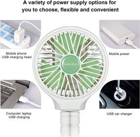 img 1 attached to 👶 HomeLifairy Stroller Fan: Rechargeable Clip-On 5200mAh Battery Fan for Ultimate Portability during Stroller Rides, Car Seat & Crib