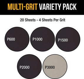 img 1 attached to 🔧 Dura-Gold Premium 6" Wet or Dry Sandpaper Disc Variety Pack - Grits 600, 1000, 1500, 2000, 3000 (4 Each, 20 Pcs) Hook & Loop Backing - Color Sanding Polishing, Automotive Woodworking DA Orbital Sander: An All-in-One Sanding Solution for Professionals