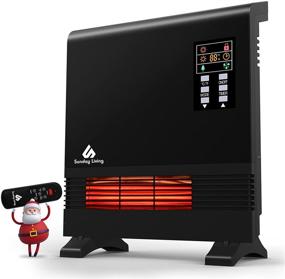 img 4 attached to Воскресный Жизненный 1500W Инфракрасный обогреватель: Монтаж на стену/Самостоятельная установка с пультом дистанционного управления, регулируемым термостатом, 12-часовым таймером - Идеально подходит для большой комнаты, ванной, гаража, спальни.