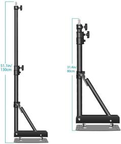 img 1 attached to 🔦 Neewer Wall Mounted Triangle Boom Arm for Ring Light, Monolight, Softbox, Reflector, Umbrella, Photography Strobe Light with 180 Degree Rotation, Max Length 4.3ft/130cm (Black) - Improved SEO