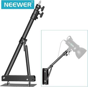 img 3 attached to 🔦 Neewer Wall Mounted Triangle Boom Arm for Ring Light, Monolight, Softbox, Reflector, Umbrella, Photography Strobe Light with 180 Degree Rotation, Max Length 4.3ft/130cm (Black) - Improved SEO