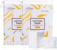 🌟 meilamei face cotton pads - 400 count, triple thickness soft cotton squares for women, lintless makeup facial white cut cotton pad - pack of 2 logo